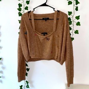 Witty Fox 2-Piece Butterfly Cardigan & Top